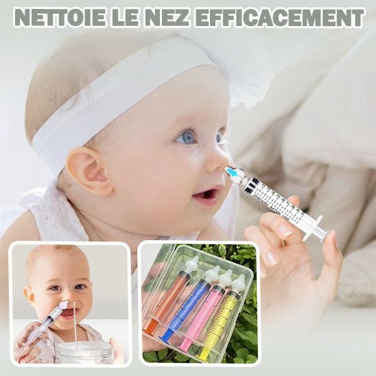 Needle Tube Baby Nasal Aspirator Syringe Baby Nose Cleaner Kids Rhinitis Nasal Washer Reusable Nasal Irrigator Washing for Child - une douce complicite