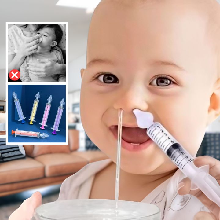 Needle Tube Baby Nasal Aspirator Syringe Baby Nose Cleaner Kids Rhinitis Nasal Washer Reusable Nasal Irrigator Washing for Child - une douce complicite