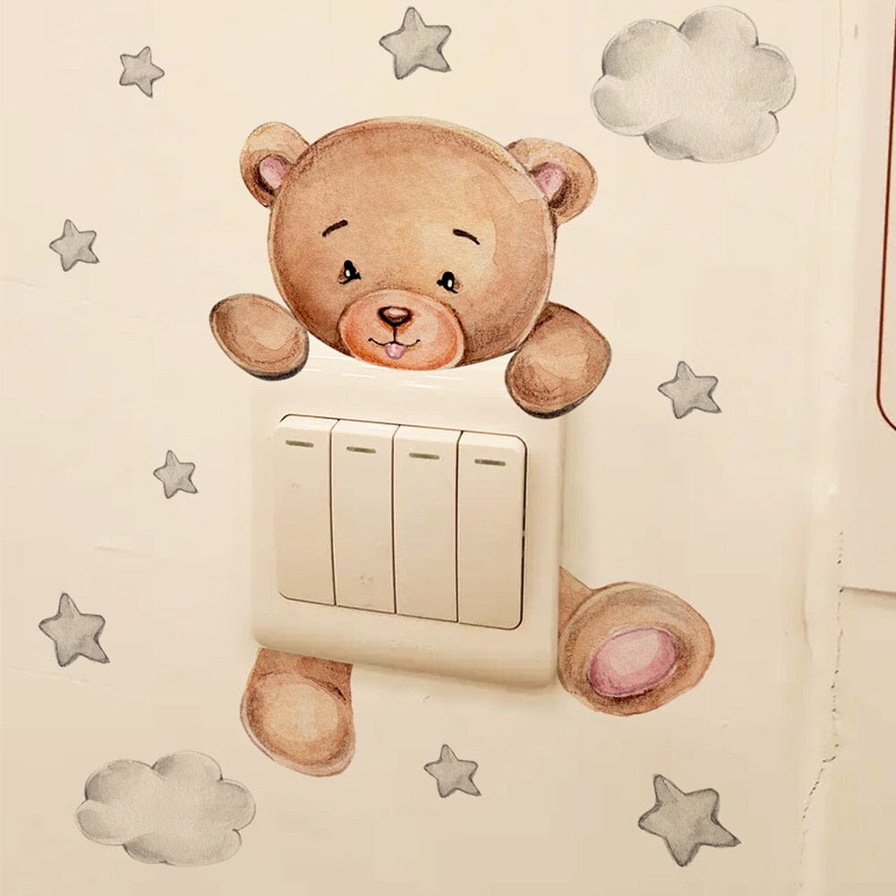 Stickybear™ - Sticker ourson décoratif | Chambre d'enfants - une douce complicite